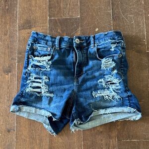 American Eagle Outfitters Ripped Blue Jean Shorts